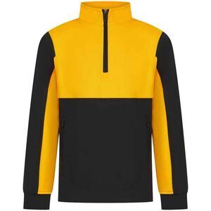 Finden & Hales Childrens/Kids Quarter Zip Track Top / Black/Gold